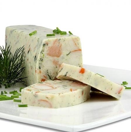 Edelfisch Terrine, mit Lachs, Zander, Heilbutt und Surimi, TK, 1 kg