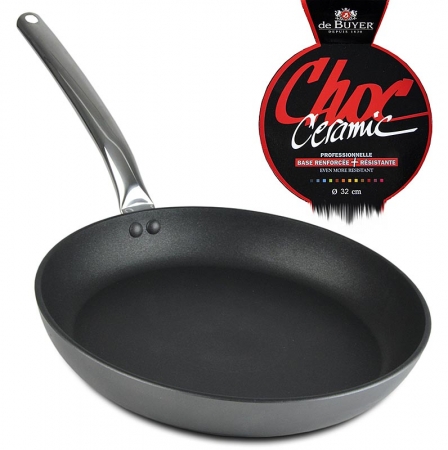 Preview: deBUYER "Choc Ceramic" Antihaft-Pfanne, Alu-Edelstahl, ø 32cm, 4,5cm hoch, 1 St