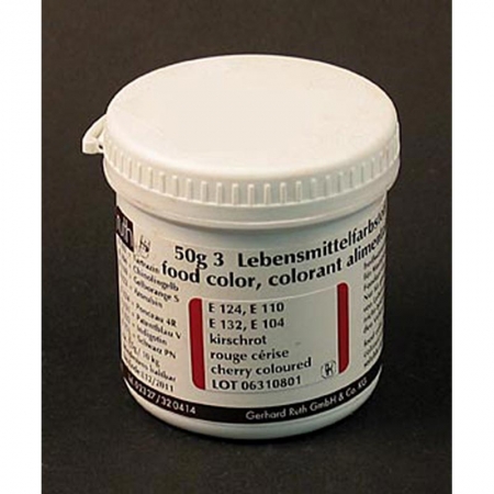 Lebensmittelfarbe, kirschrot, wasserlösliche Pulverfarbe, 9106, Ruth, 50g