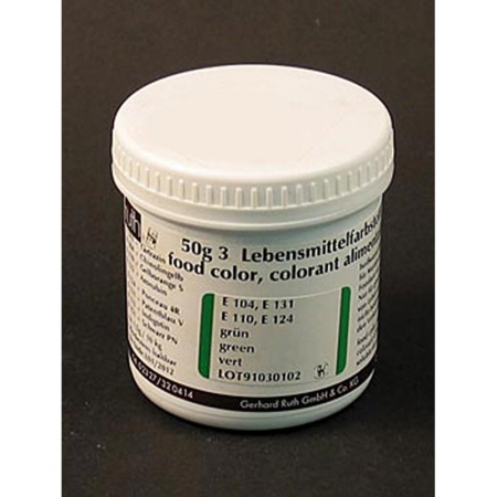 Lebensmittelfarbe, grün, wasserlösliche Pulverfarbe, 9103, Ruth, 50g