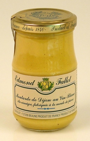 Dijon Senf mit Weißwein, fein und mittelscharf, Fallot, 190 ml