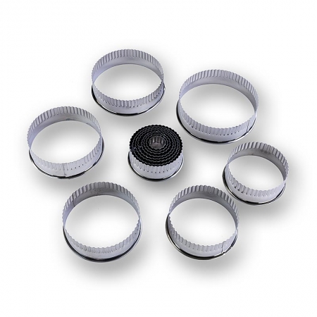 Blechausstecher Set, rund, gerippt, ø 2,2 -11cm, 3cm hoch, 14 tlg.