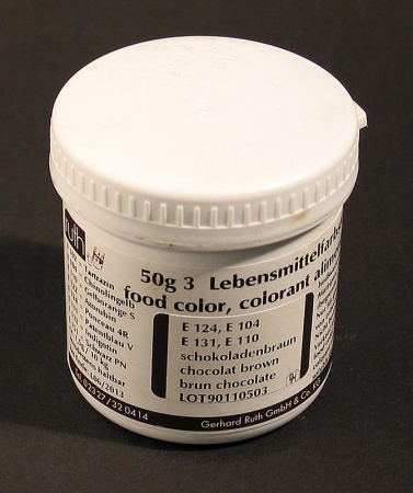 Lebensmittelfarbe, schokobraun, wasserlösliche Pulverfarbe, 9111, Ruth, 50g