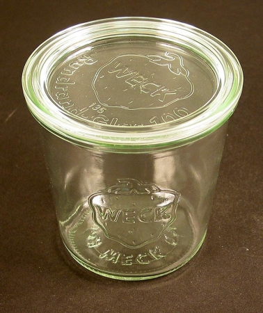 Sturzform mit Deckel, ø 100mm, 100mm h, 500 ml, ohne Klammern u. Gummiring, Weck, 1 St