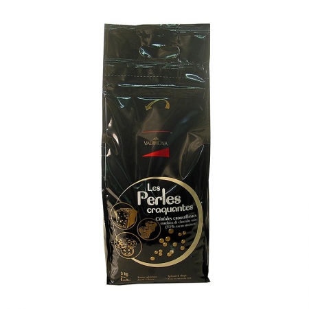 Knusprige Perlen, Getreidefüllung mit Schokoüberzug, 55% Kakao, Valrhona, 3 kg