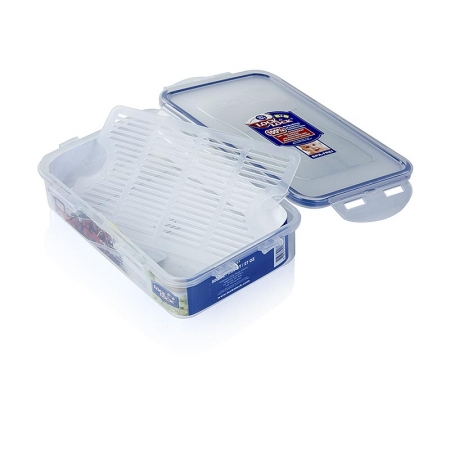 Preview: Frischebox Lock & Lock, 800 ml, rechteckig 207x134x53mm, mit Ablaufgitter, St
