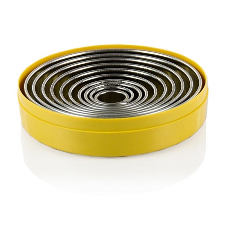 Preview: Edelstahl-Ausstecher Set, rund, glatt, ø 2,2 - 14cm, 3cm hoch, 10 tlg.