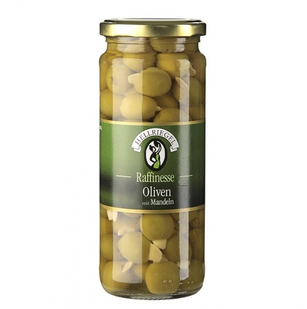 Grüne Oliven, mit Mandeln, Jardinelle, in Lake, 440g