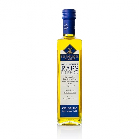 Rapskernöl, kaltgepresst, aus geschälter Rapssaat, Teutoburger Ölmühle, 500 ml