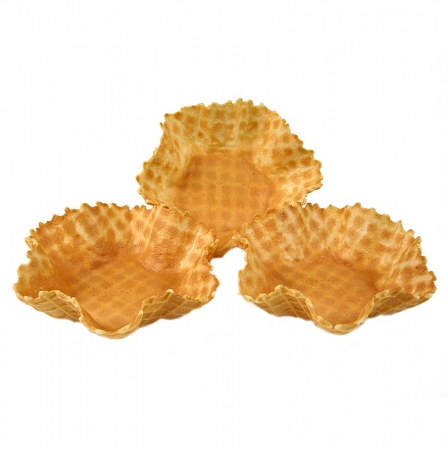 Waffel-Körbchen, gewellt, ø 12,5cm, 1,3 kg, 60 St