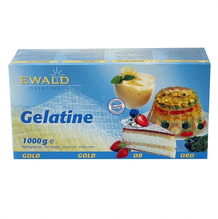 Blatt-Gelatine - Gold, 210 Bloom, 1 kg, ca.500 St