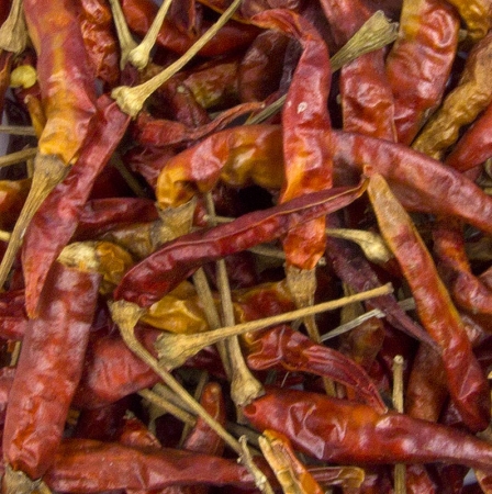 Chili Schoten, rot, klein, ganz, getrocknet, 100g
