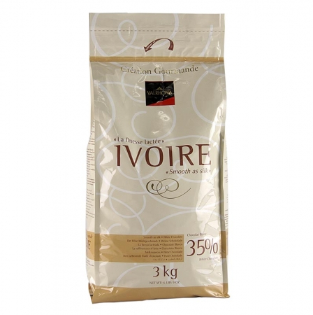 Ivoire, weiße Couverture, Callets, 35% Kakaobutter, 21% Milch, 3 kg