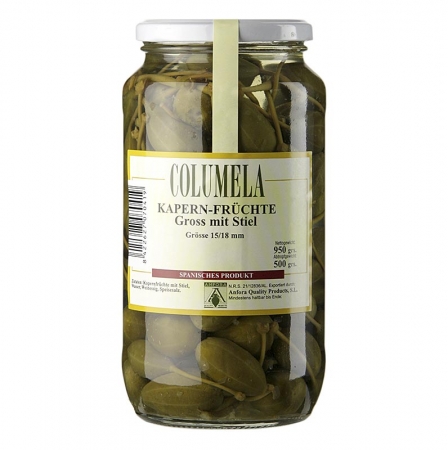Kapernfrüchte, medium, mit Stiel, ø 15-18mm, Columela, 950g