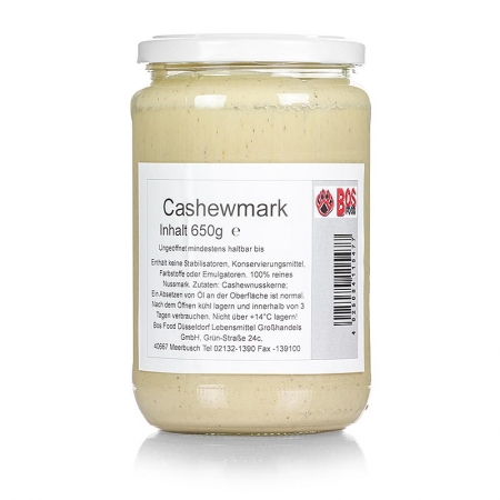 BOS FOOD Cashewkern-Mark, 100% Mark ohne Zusatzstoffe, 680g