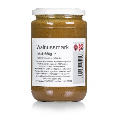 BOS FOOD Walnuss-Mark, 100% Mark ohne Zusatzstoffe, 650g