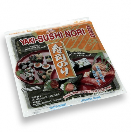 Yakinori ganze Größe, getrocknete Algenblätter, geröstet, 20 g