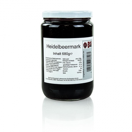 Heidelbeeren (Blaubeeren) Püree/Mark, fein passiert, 680g