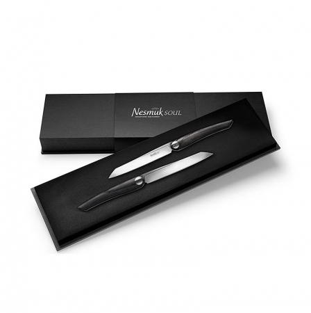 Preview: Nesmuk Soul Steak & Tafelmesser, Mooreiche, 2 St