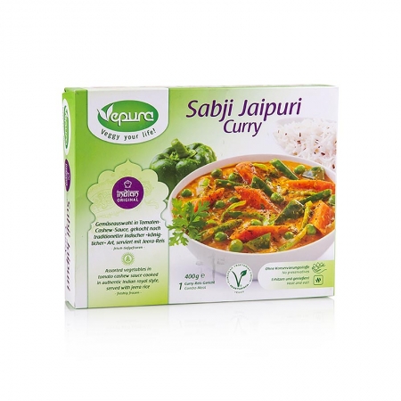 Sabji Jaipuri Curry, Gemüseauswahl Tomate Cashew Sauce mit Jeera Reis, TK, 400g