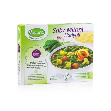 Sabz Miloni Hariyali, Gemüse in Spinat Cashew Sauce,Basmatireis Pikant, TK, 400g