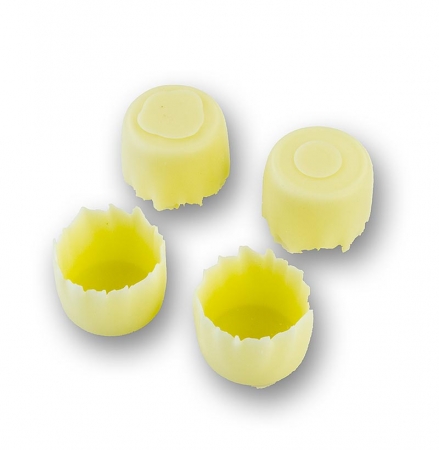 Schokoladen- Form "Geriffelt" Weiß, Ø 25m, H20mm, Michel Cluizel, 864g, 288 St