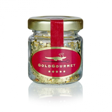 Gold Gourmet Quadratus, Blattgoldvierecke im Glas, 300mg (22 Karat), E 175, 0,3g