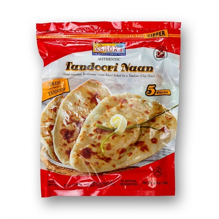 Tandoori Naan Indisches Brot, natur (Plain) 5 Brote, 426g, TK, 426g, 5 St