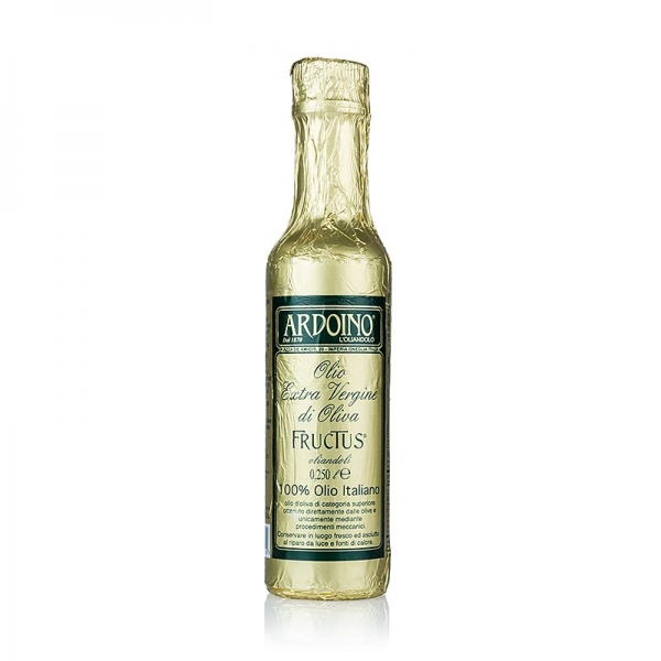 Ardoino "Fructus", Olivenöl Extra Vergine, ungefiltert, in Goldfolie, 250 ml