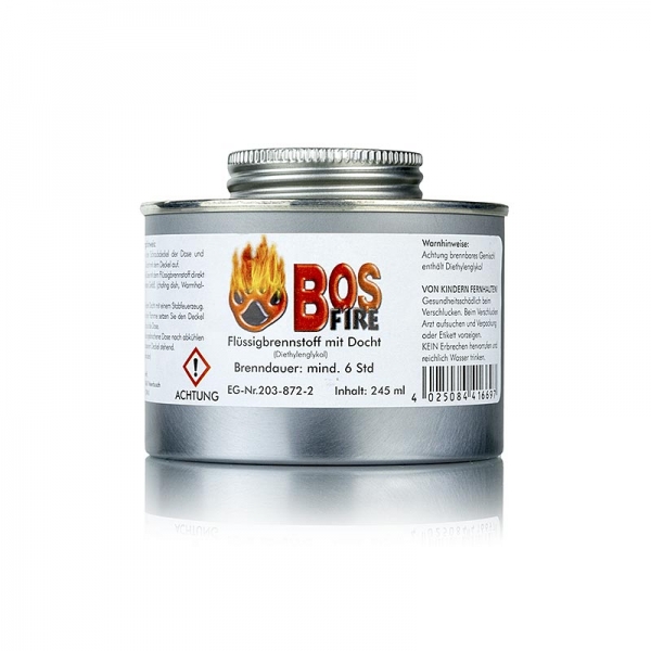 Bos Fire Sicherheitsbrennpaste, ca. 6 Stunden Brenndauer, 245 ml