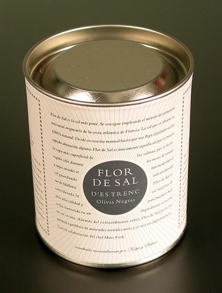 Flor de Sal aus Mallorca mit schwarzen Oliven, Spanien, 150g