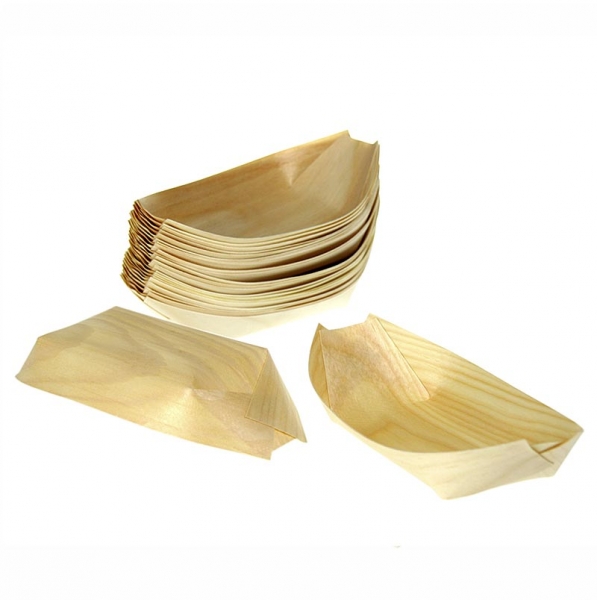 Einweg Boot aus Holz, 31,5cm, hitzebeständig bis 180° C, 50 St