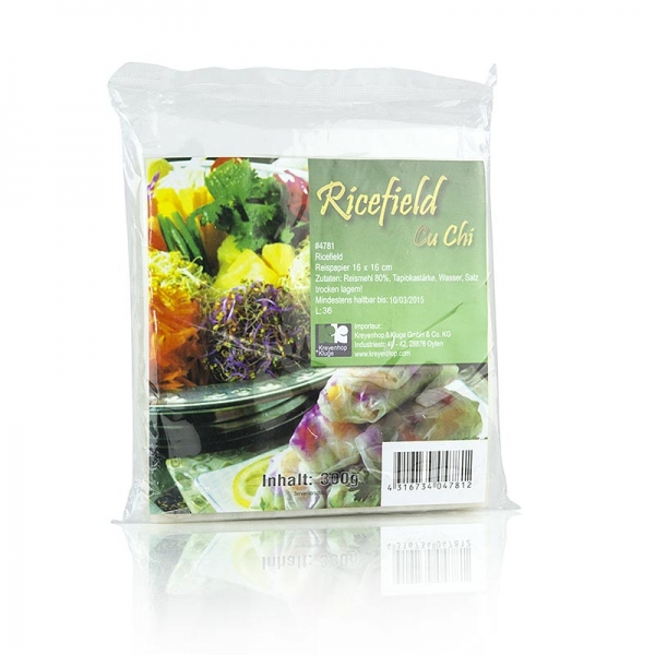 Reispapier, quadratisch, 16x16cm, 300g, 40 Blatt