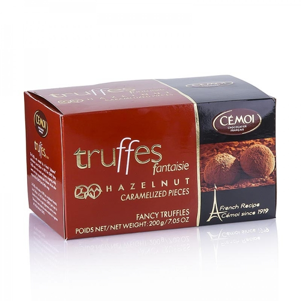 Trüffelkonfekt - Pralinen, mit Haselnuss-Splittern, Cemoi, Frankreich, 200g