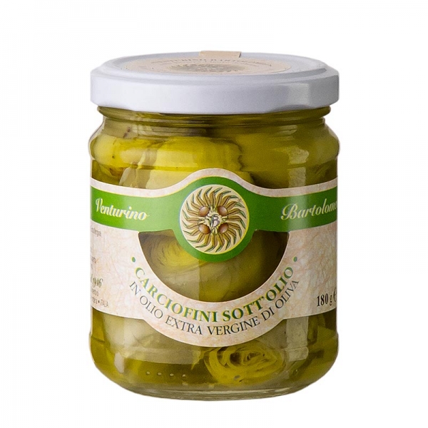 Eingelegte Artischocken - Carciofini sott´olio, in Olivenöl, Venturino, 180g