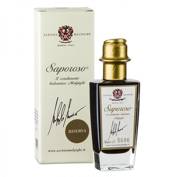 Balsamico Condiment "Saporoso Riserva", 8 Jahre, Eichen- & Akazienholz, Malpighi, 100 ml