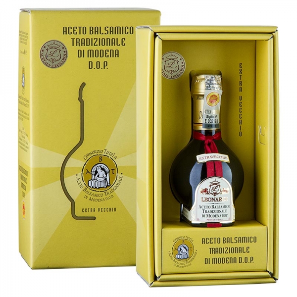 Aceto Balsamico Tradizionale DOP Extravecchio, 25 Jahre, Geschenkbox, Leonardi, 100 ml