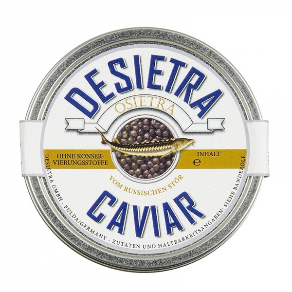 Desietra Osietra Kaviar (gueldenstaedtii), Aquakultur, ohne Konservierungsmittel, 125g