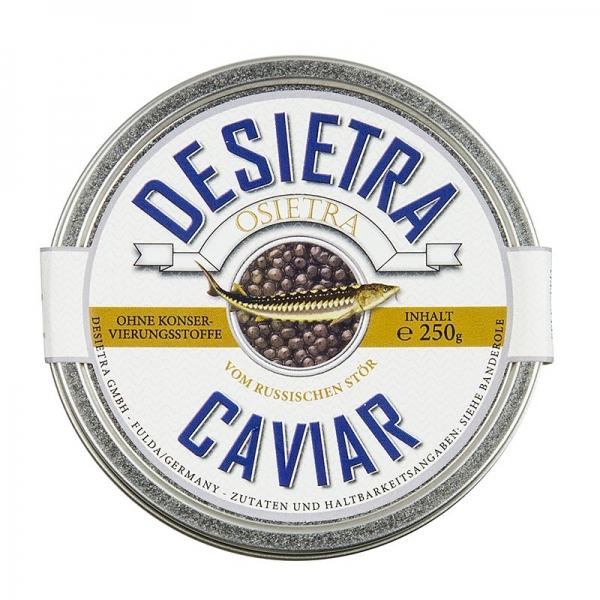 Desietra Osietra Kaviar (gueldenstaedtii), Aquakultur, ohne Konservierungsmittel, 250g