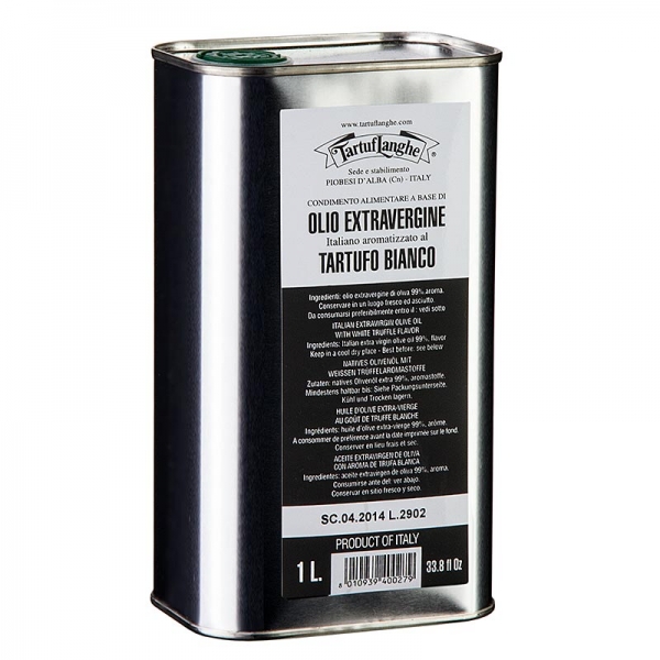Olivenöl Extra Vergine mit weißer Trüffel-Aroma (Trüffelöl), Tartuflanghe, 1 l