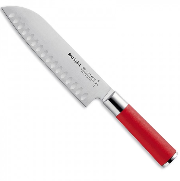 Dick-Messer Serie Red Spirit, Santoku Messer mit Kullenschliff, 18cm, 1 St