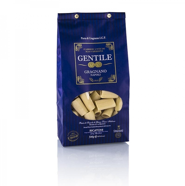 Pastificio Gentile Gragnano IGP - Rigatoni, bronzegezogen, 500g