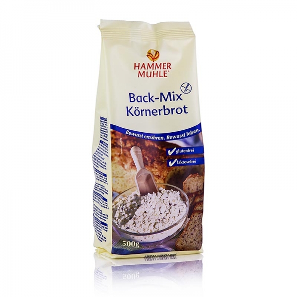 Back-Mix Körnerbrot, glutenfreie Backmischung, Hammermühle, 500g