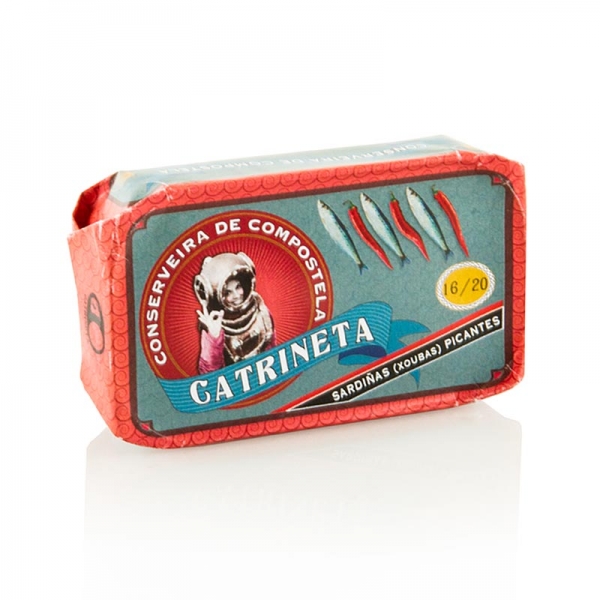 Sardinen (sardinas picantes), ganz, in Olivenöl und Chili, Catrineta, 120g
