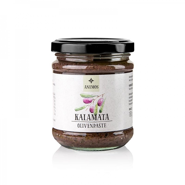 Oliven-Paste - Tapenade, schwarz, aus Kalamata-Oliven, ANEMOS, 180g