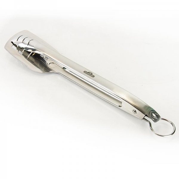 Grillzubehör - 2 in 1 Zangenwender, Edelstahl, 1 St