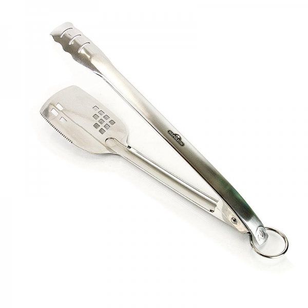 Grillzubehör - 2 in 1 Zangenwender, Edelstahl, 1 St