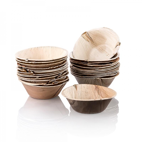 Einweg Palmblattteller, rund, ca. ø 15,5cm, tief, 100% kompostierbar, 100 St