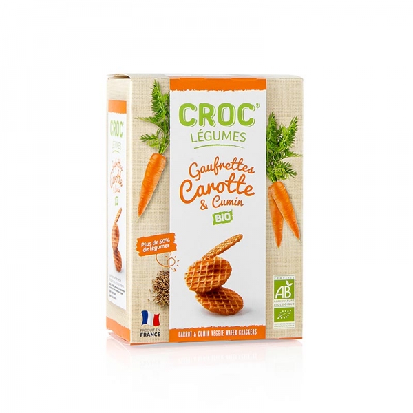 Barsnack Croc Légumes - franz. Mini-Waffeln mit Karotte & Cumin, BIO, 40g
