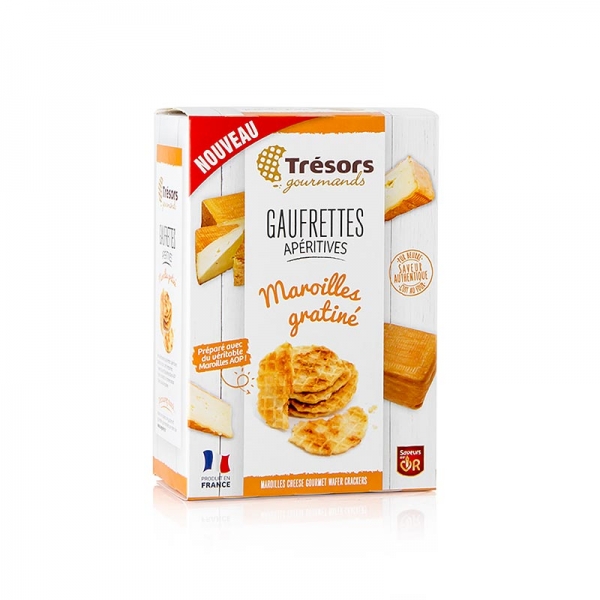 Barsnack Trésors - Gaufrettes, franz. Mini-Waffeln mit Maroilles Käse, 60g